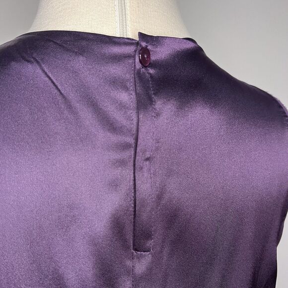 Vince Women's Silk Sleeveless Gradient Cowl Neck Blouse Purple Size M Raw Hem - Picture 4 of 9